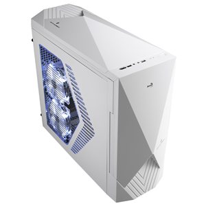 Aerocool 6th Element White Mid-Tower Gaming Case White Interior White LED Fan (011)